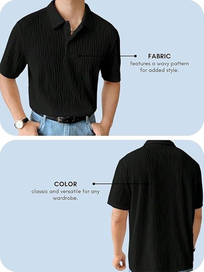 LERIYA FASHION Cotton T-Shirt for Men – Soft Breathable Fabric | Regular Fit Half Sleeve Collar Tee for Summer Casual Wear (Available in Plus Size and Combo Pack of 2)