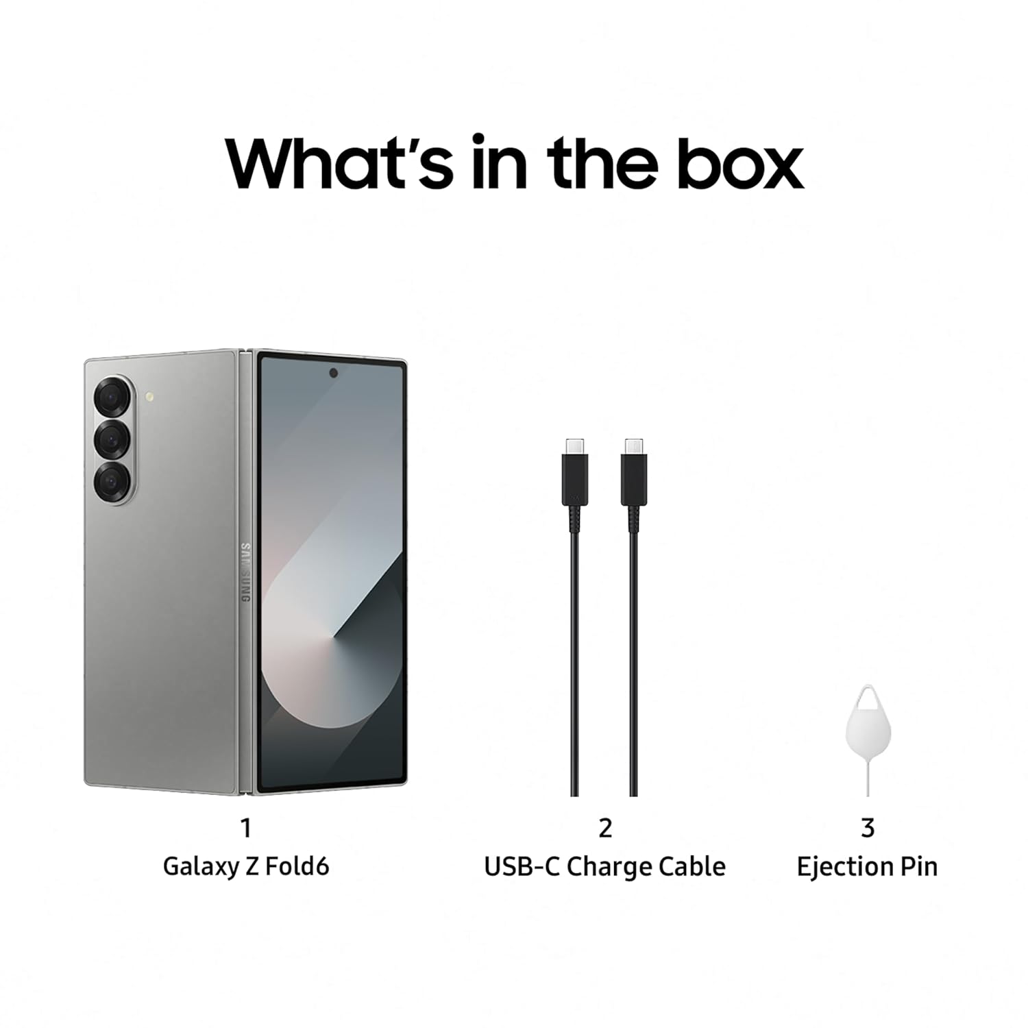 Samsung Galaxy Z Fold6 5G Smartphone with Galaxy AI (Silver Shadow, 12GB RAM, 256GB Storage), 50MP High-Resolution Camera, Snapdragon 8 Gen 3, Google Gemini