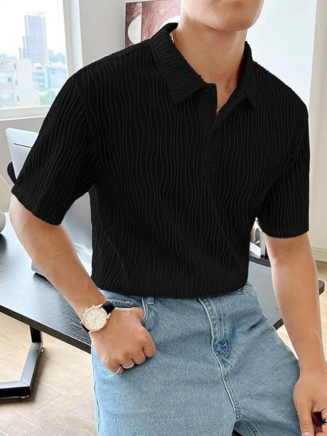 LERIYA FASHION Cotton T-Shirt for Men – Soft Breathable Fabric | Regular Fit Half Sleeve Collar Tee for Summer Casual Wear (Available in Plus Size and Combo Pack of 2)