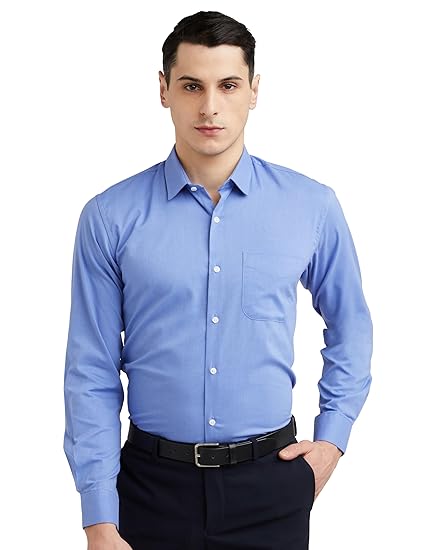 Peter England Men's Everday Regular Fit Solid Shirt | Cotton Rich