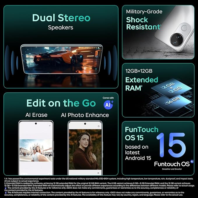 iQOO Z10R 5G (Moonstone, 8GB RAM, 256GB Storage) | 32MP 4K Selfie Camera | Quad-Curved AMOLED Display | Dimensity 7400 Processor with 750K+ AnTuTu