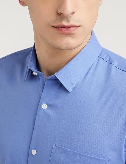 Peter England Men's Everday Regular Fit Solid Shirt | Cotton Rich